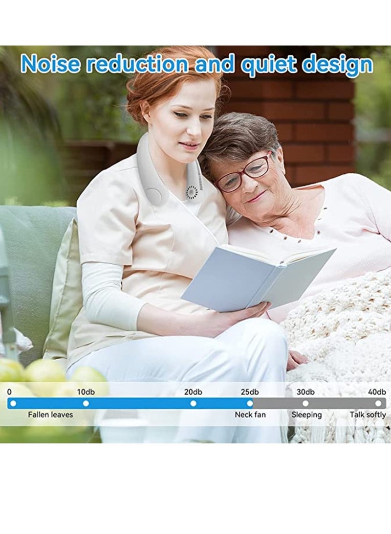 USB Rechargeable Battery Operated Cooling Hanging Portable Neck Fan Personal Bladeless Hands Free Quiet For Women Or Men Office Bedroom Sports - Image 4