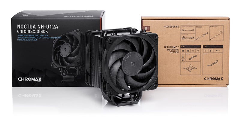 Noctua NH-U12A chromax.Black, 120mm Single-Tower CPU Cooler - Black I Intel LGA1700, LGA1200, LGA1150, LGA1151, LGA1155, LGA1156, LGA2011, LGA2066 & AMD AM4, AM5 - Image 4