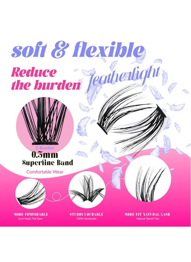 Azenlo - Azenlo Lash Extensions Cluster DIY Lashes 240pcs 40D 60D 8-16mm Eyelash Clusters Individual Lashes Lash Kit Think Band Lash Kit. - Image 1