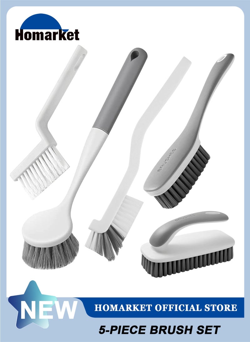 هومار كيت مجموعة فرشاة تنظيف متعددة الأغراض - عبوة من 5 فرش تنظيف للمطبخ والحمام للاستخدام المنزلي مع فرش متنوعة للأطباق والأواني والمقالي والأحواض والزجاجات - فرشاة أطباق بمقبض مريح - Image 1
