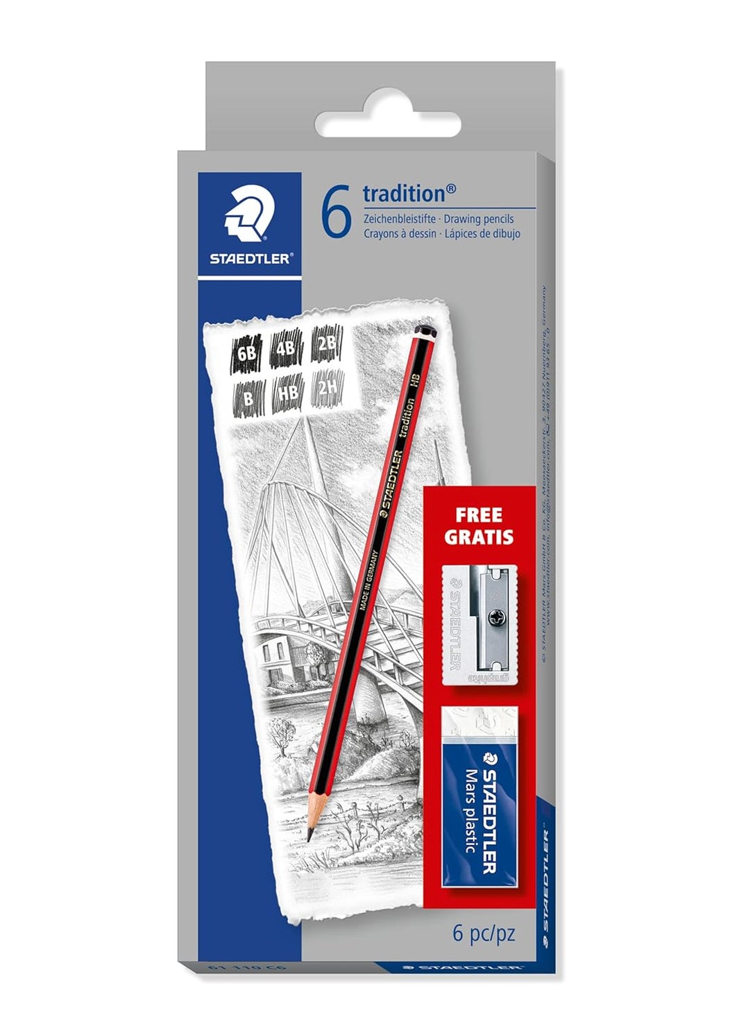 STAEDTLER Staedtler Tradition Sketching Pencil Set 110C6  - Image 1