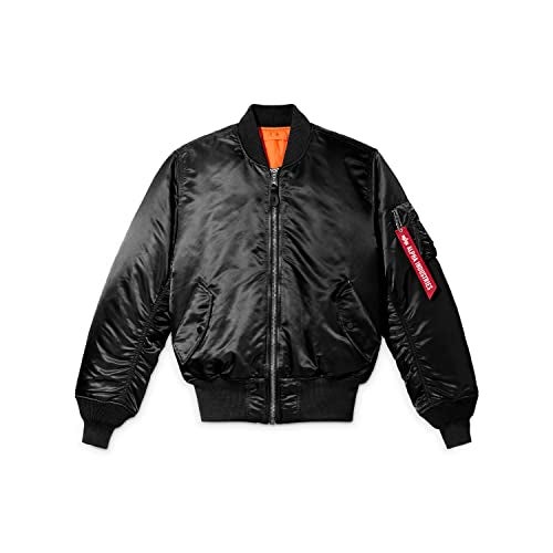 Alpha Industries Men's Ma-1 Flight Jacket,Black,Large - Image 3