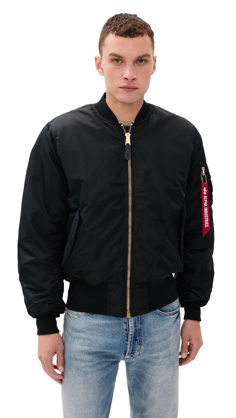 Alpha Industries Men's Ma-1 Flight Jacket,Black,Large - Image 1
