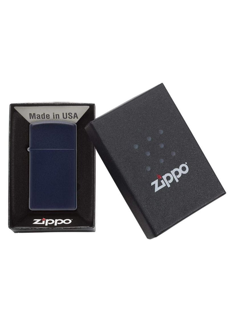 1639 Slim Navy Blue Matte Windproof Lighter