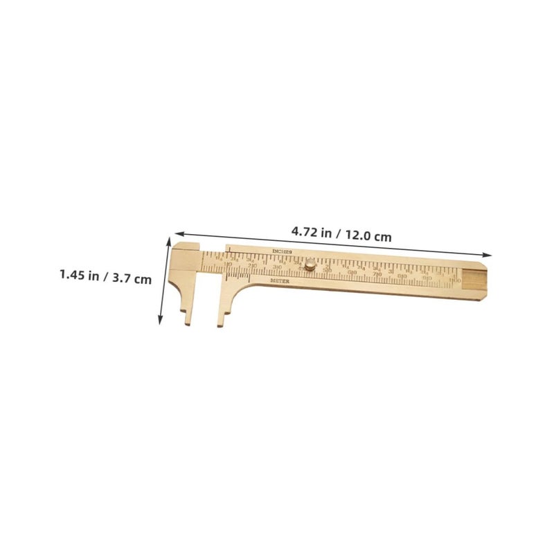 Mini Brass Pocket Calipers Dual Scale Precision Sliding Gauge Jewelry Beads Rings Measurement Tool - Image 3