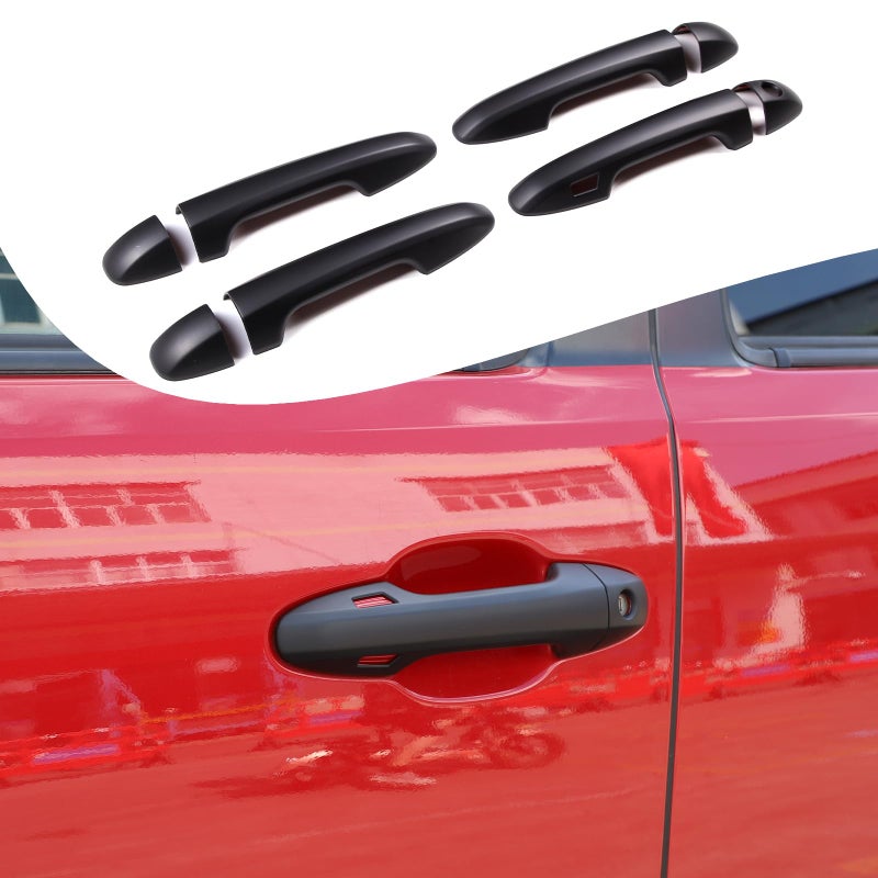 Lcojicep ABS Exterior Door Handle Protector Trim Frame Cover Compatible with Tacoma 20152022Door Handle CoverCar Door Handle Cover Frame Trim Matte Black - Image 2