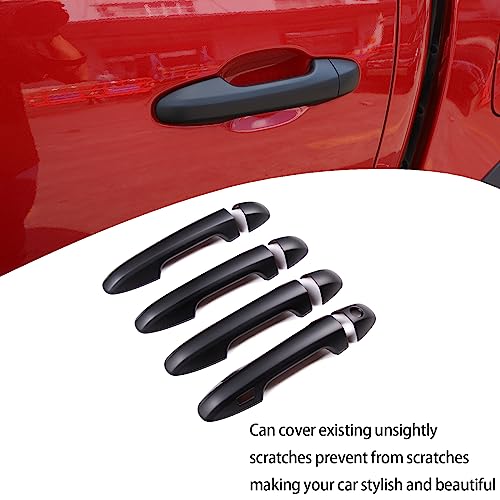 Lcojicep ABS Exterior Door Handle Protector Trim Frame Cover Compatible with Tacoma 20152022Door Handle CoverCar Door Handle Cover Frame Trim Matte Black - Image 3