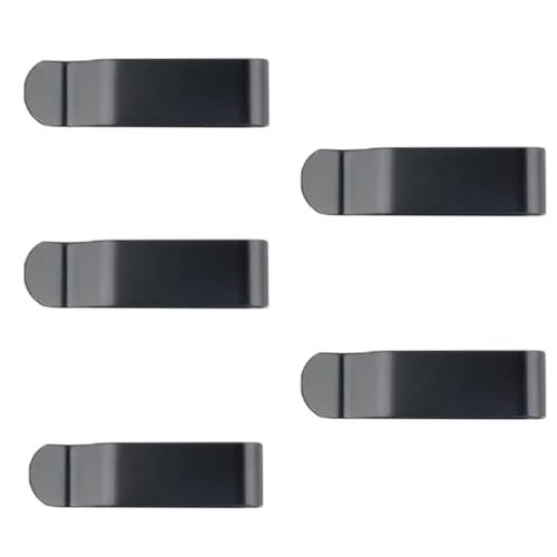 Edtape 5 PCS Black Metal 55x15mm Holster Sheath Belt Clip Snap Clip Clasp Spring Buckle Hook for Wallets, Pouches, Tape Measure, 5PC-2.16in x 0.59in - Image 3