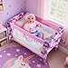 BABESIDE Baby Doll Crib Set for 18 Inch Dolls Foldable Baby Doll Bed Playpen Toy Crib with Storage Bag for Reborn Baby Doll Accessories Purple Babydoll Crib - Image 2