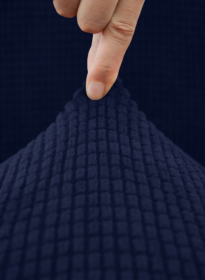 Noon East Stretch Fit Texture Sofa Cover with Elastic Bottom, Soft Slipcover Fabric - Great for Furniture Protection, Washable & Dog/Cats Friendly - 3 Seater (180-230 cm) - Navy Blue - Image 4