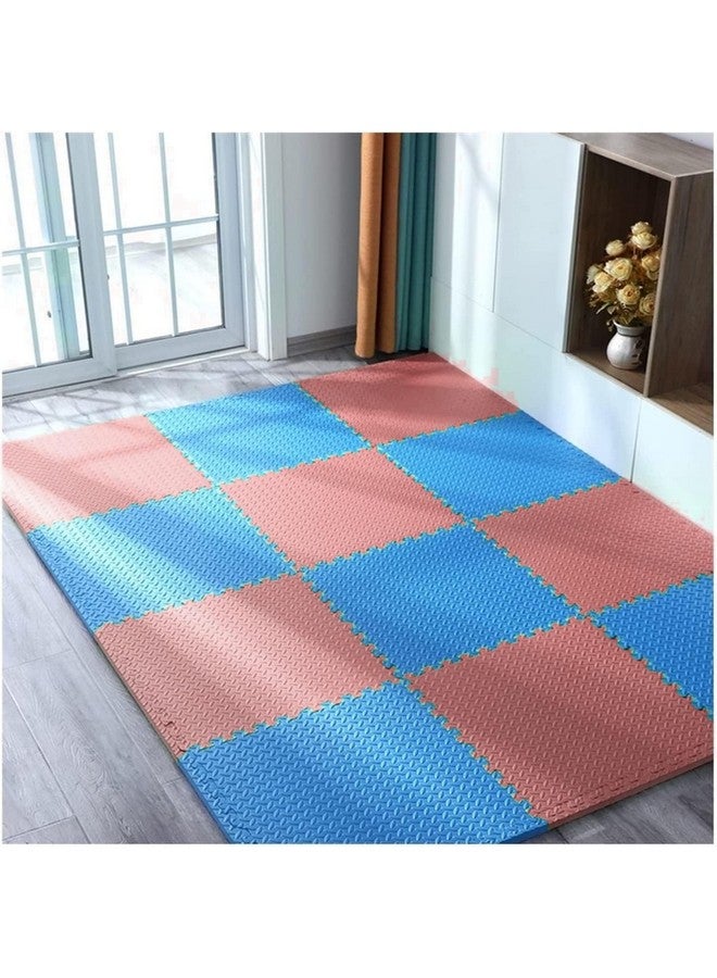 SIGNATRON 4pc- 16 SqFt, Blue Red Kids Puzzle Exercise Mat with EVA Foam Interlocking Tiles Play mats and Protective Flooring for Office and Home (Blue - Red) - Image 2