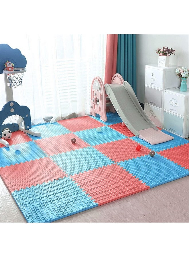 SIGNATRON 4pc- 16 SqFt, Blue Red Kids Puzzle Exercise Mat with EVA Foam Interlocking Tiles Play mats and Protective Flooring for Office and Home (Blue - Red) - Image 1