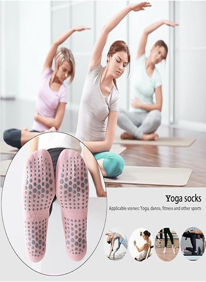 RATSAW 5pcs Women's Anti Slip Yoga Socks  Ideal for Yoga Pilates Dance Fitness  Mid Calf Candy Colored Cotton Socks  - Image 4
