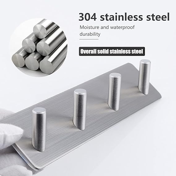 DLEST Adhesive Hooks Heavy Duty Stick on Wall Hooks Towel Hooks Door Hooks Waterproof Stainless Steel Adhesive Towel Hooks Adhesive Holders for Hanging Clothes Bathroom Adhesive Hook - Image 5
