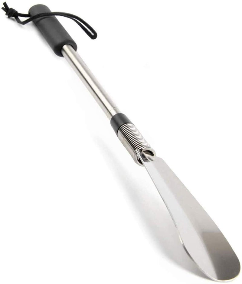 Fanwer Premium Long Handled Shoe Lifter 16" to 31" Adjustable Expander Shoe Horn - Extends & Collapses Stainless Steel Telescopic Spring Shoehorn - Image 1