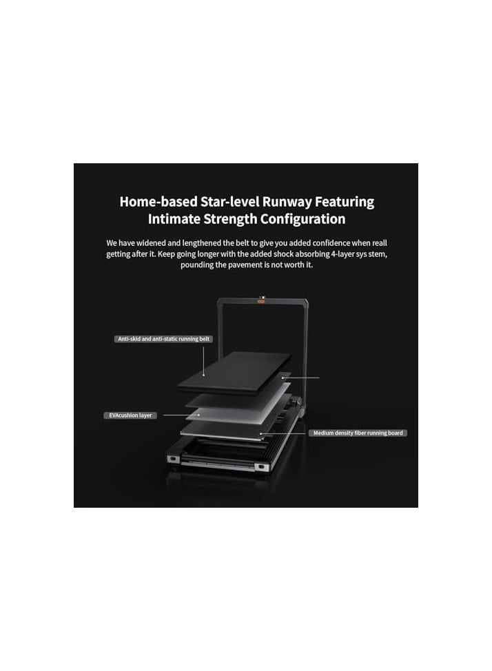 Kingsmith Walkingpad MX16 Foldable Treadmill | 2-in-1 Walking & Running Machine, 16KM/H, 136KG Capacity, LED Display, App Support - Black