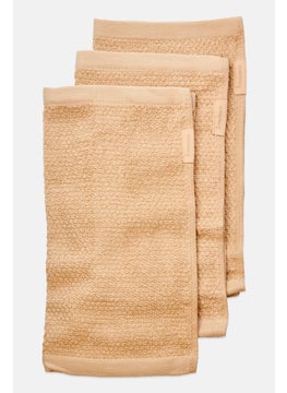 Muy Mucho 3 Pack Of Face Towel 32 x 32 cm, Beige  - Image 1