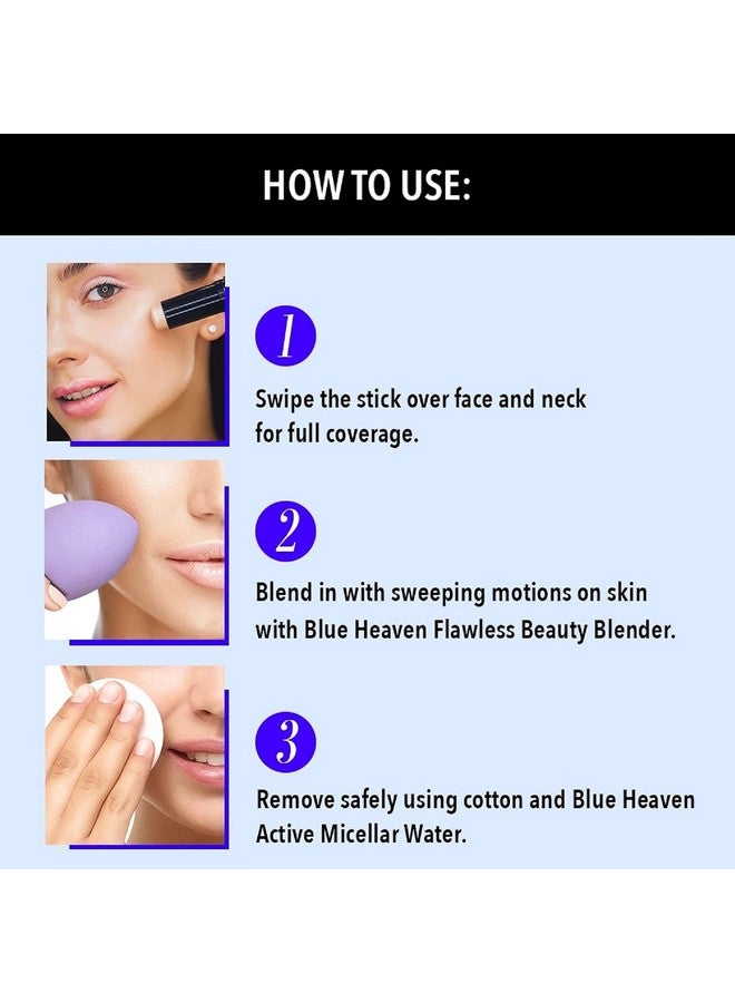 Blue Heaven Hd All In One Medium Coverage Makeup Stick Silk Matte101 Vanillavery Fair 10Gm1 Count - Image 4