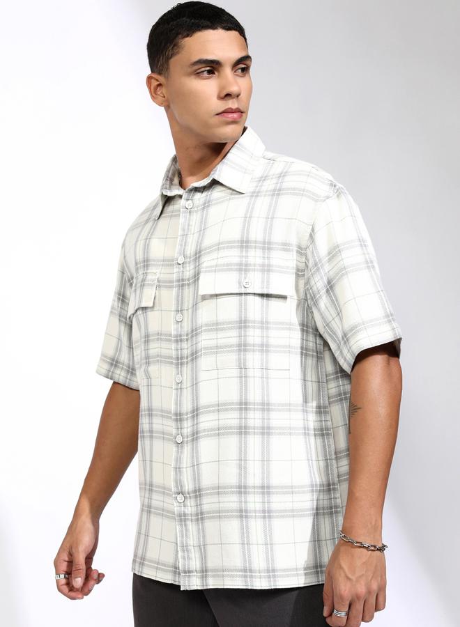 HIGHLANDER Checked Oversized Shirt with Pockets - Image 4