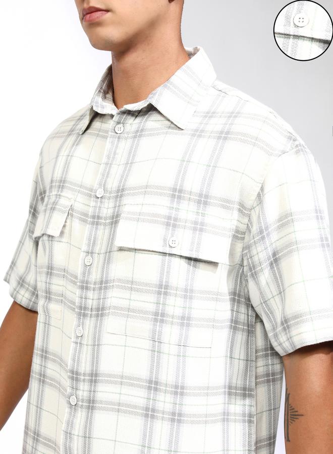 HIGHLANDER Checked Oversized Shirt with Pockets - Image 5