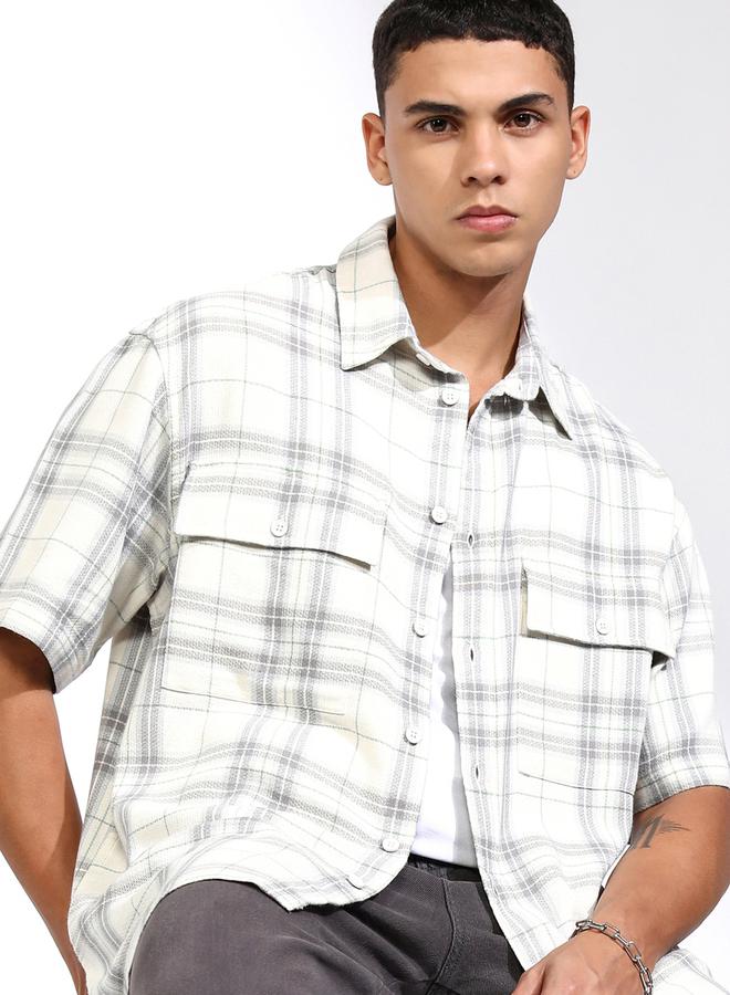 HIGHLANDER Checked Oversized Shirt with Pockets - Image 1