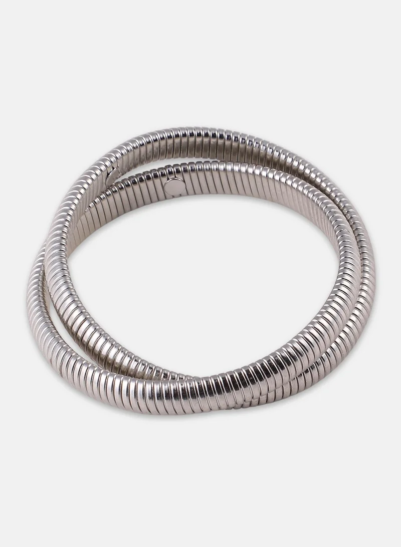 سوهي Women's The Ribbed-Intertwine Bangle Bracelet