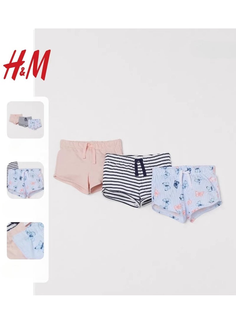 H and M - HM Children's Summer Cotton Casual Simple Elastic Waist Comfortable Casual Pants - Image 1