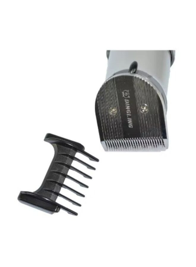  DINGLENG ماكينة قص الشعر الكهربائية الاحترافية مزودة بشفرات أسود/ فضي 21.21x21.01x7.39سم - Image 3