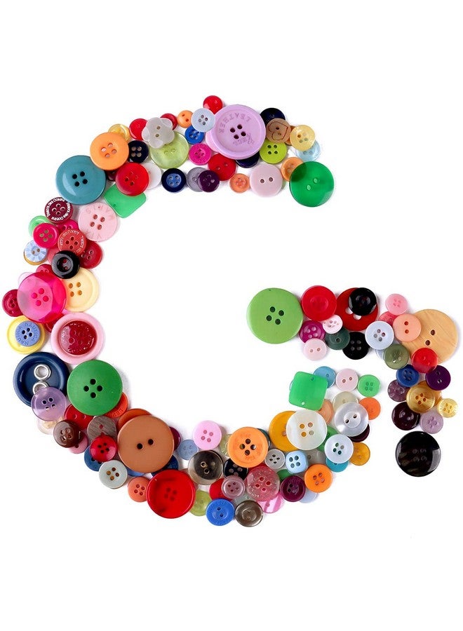 Greentime Button For Craft Mixed Colors Round Multicolored 2 And 4 Holes Resin Buttons For Craft About 300~400Pcs - Image 2