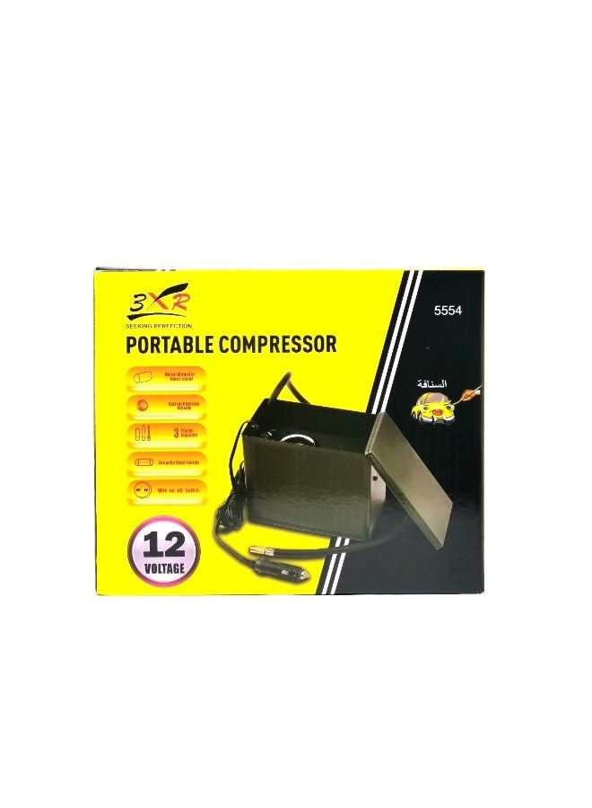 3XR 12V Portable Air Compressor 150PSI Metal Body Heavy Duty Tire Inflator Pump, 160W Fast Inflation, Car SUV Bike Motorcycle Ball Boat Air Pump with Nozzle Set, DC Cigarette Lighter Plug, Compact Storage Box - Image 4