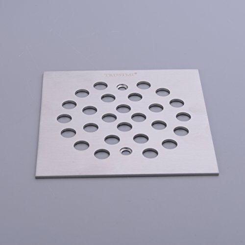 TRUSTMI Square 4-1/4-inch Screw-in Shower Floor Drain Grate Extra Thick SUS 304 Stainless Steel Strainer Replacement, Brushed Nickel - Image 5