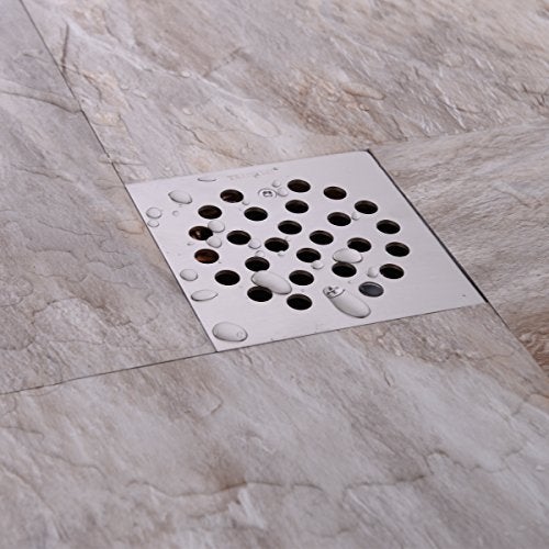 TRUSTMI Square 4-1/4-inch Screw-in Shower Floor Drain Grate Extra Thick SUS 304 Stainless Steel Strainer Replacement, Brushed Nickel - Image 4