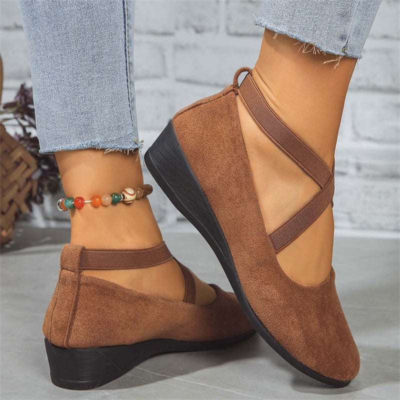 2025 Spring New Style Export Large Size Pointed Toe Wedge Flats Women'S Bean Shoes Sports Casual Shoes For Women - Image 4