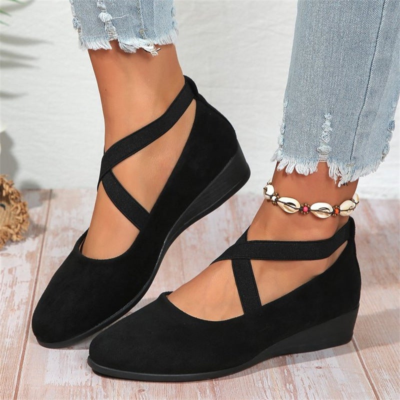 2025 Spring New Style Export Large Size Pointed Toe Wedge Flats Women'S Bean Shoes Sports Casual Shoes For Women - Image 2