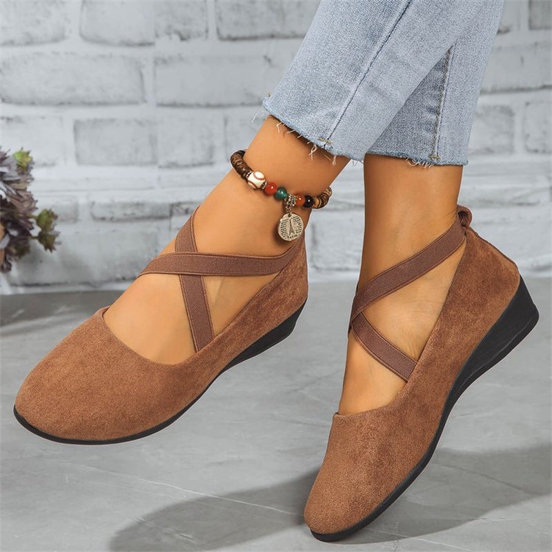 2025 Spring New Style Export Large Size Pointed Toe Wedge Flats Women'S Bean Shoes Sports Casual Shoes For Women - Image 3