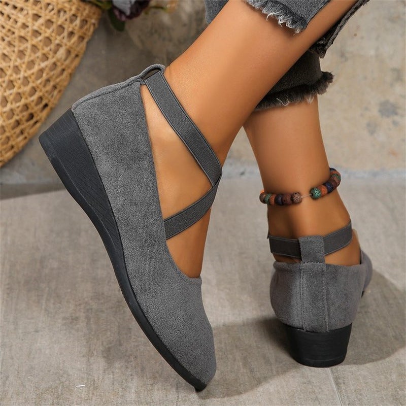 2025 Spring New Style Export Large Size Pointed Toe Wedge Flats Women'S Bean Shoes Sports Casual Shoes For Women - Image 5