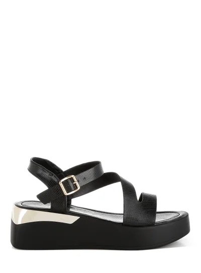 London Rag Chunky Flatform Sandals in Black