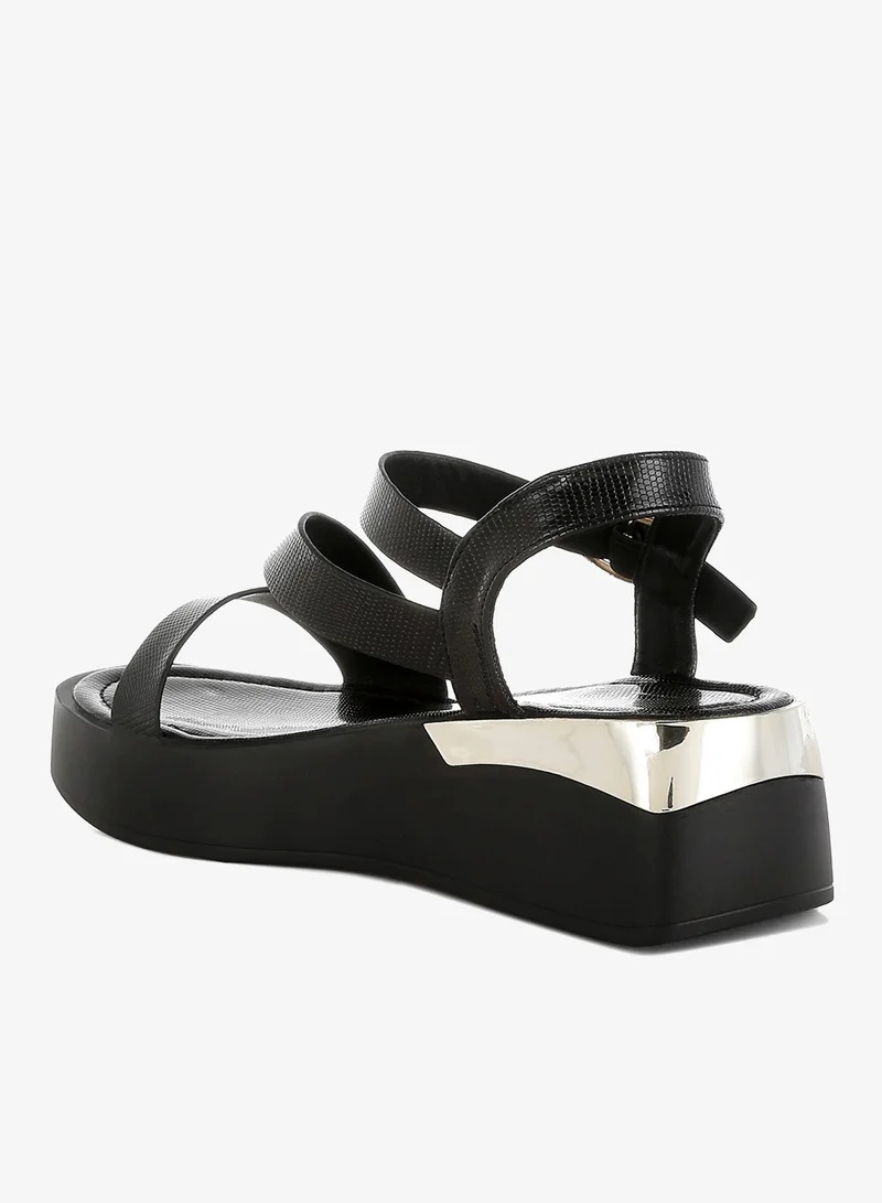 London Rag Chunky Flatform Sandals in Black