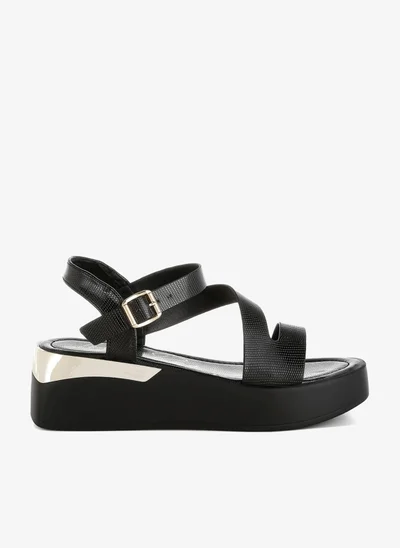 London Rag Chunky Flatform Sandals in Black