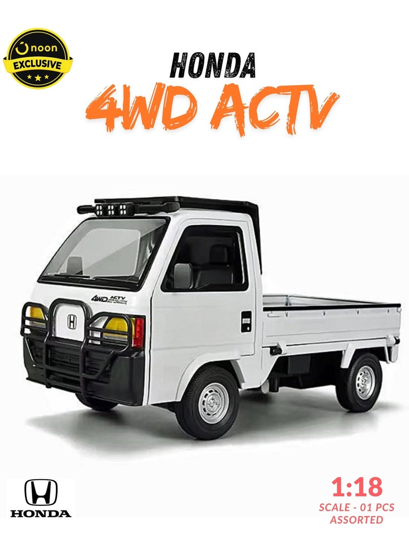 Honda Diecast Pickup Truck 1:18 Scale RealTime 4WD M92332 - Pull-Back Toy with Lights, Sound, and Movable Cargo Bed - Image 1