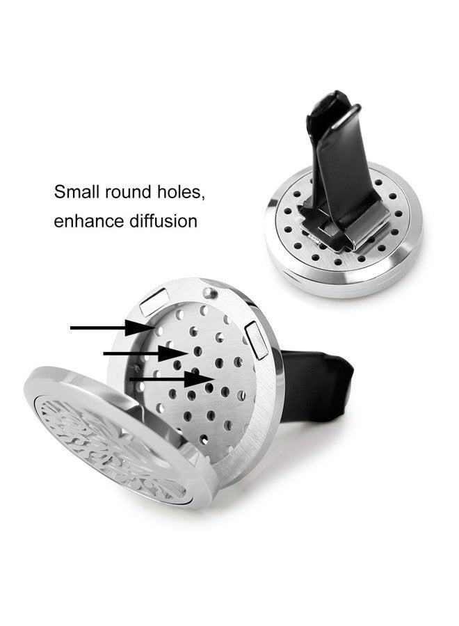 RoyAroma 2PCS 30mm Car Aromatherapy Essential Oil Diffuser Stainless Steel Locket Air Freshener with Vent Clip 12 Felt Pads - Image 4