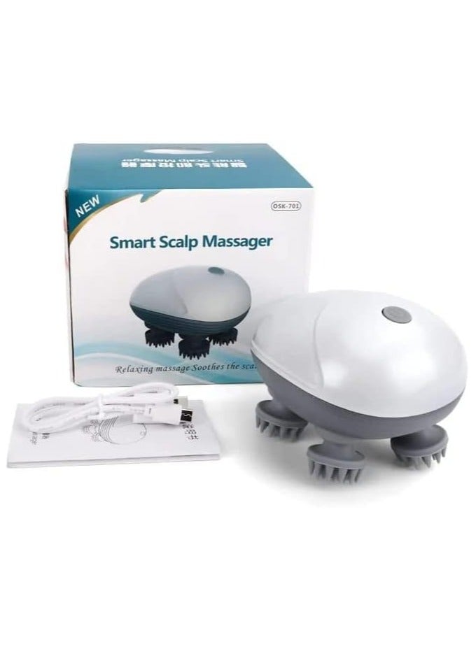 Head Massager Cordless Scalp Massager Neck Muscle Relaxer 84 Node Handheld Electric Head Massager for Hair Growth Stimulation Deep Cleansing Stress Relief Multicolor - Image 2