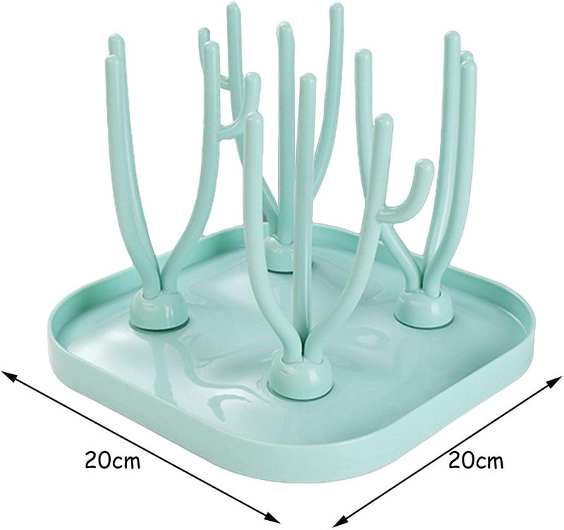 SYGA Foldable Baby Bottle Drying Racks Feeding Cup Nipple Storage Shelf Stand Holder - Green Drying Rack - Image 3