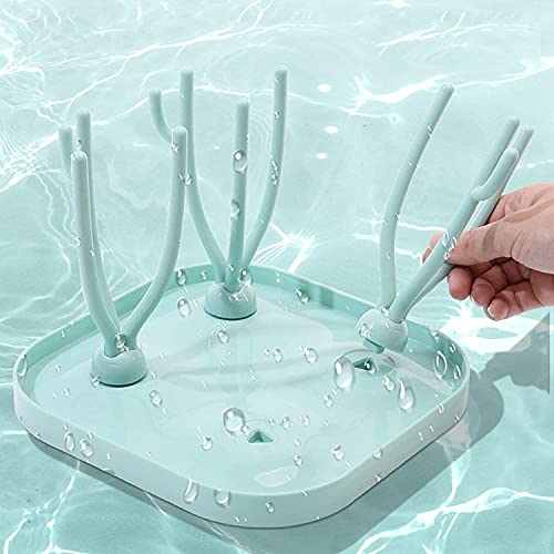 SYGA Foldable Baby Bottle Drying Racks Feeding Cup Nipple Storage Shelf Stand Holder - Green Drying Rack - Image 5