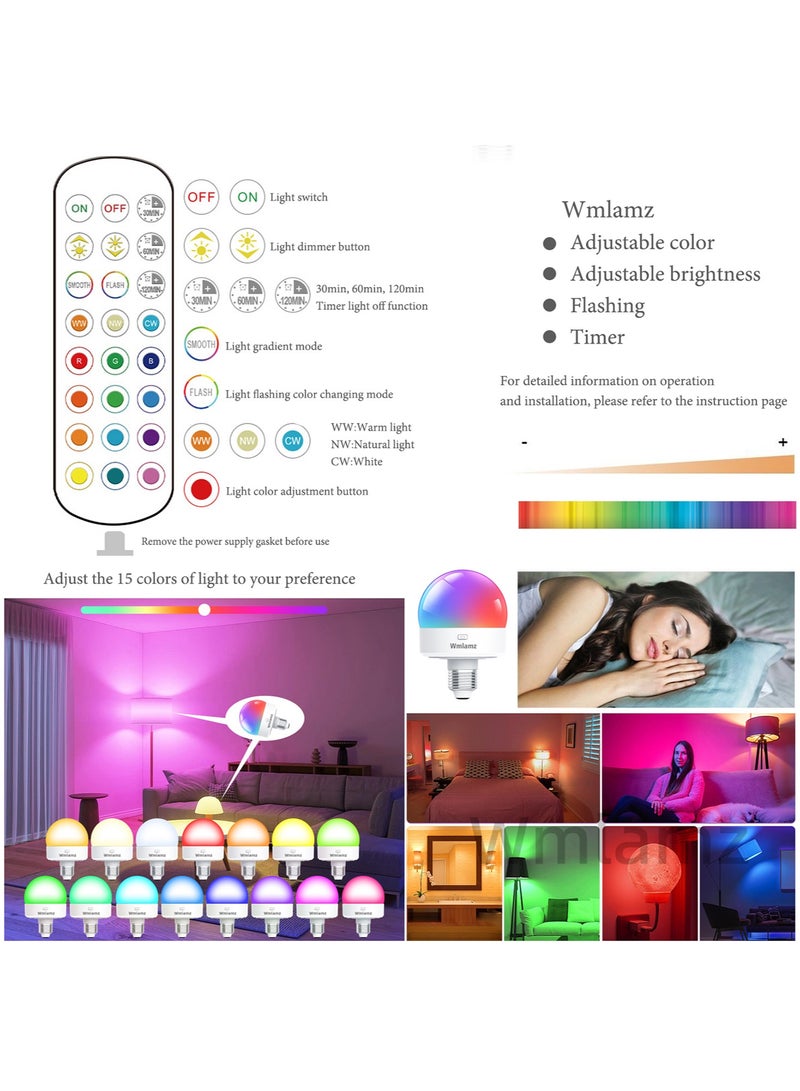 Wmlamz 2pcs Battery Operated Wall Lights With Remote, Non Hardwired Study Porch Stair Bedroom Lamps - Image 5