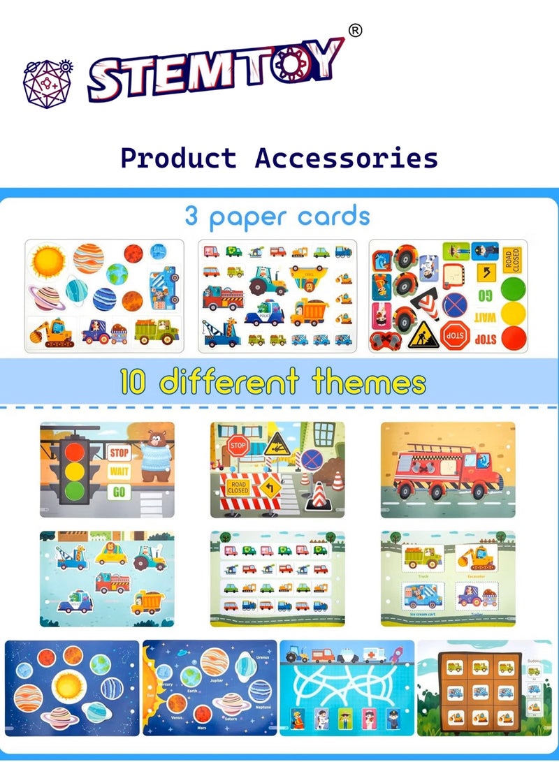 STEMTOY Quiet Book Busy Book for Toddlers, Montessori Homeschool Preschool STEM/ STEAM Educational Toy, Interactive Early Learning Activity, Sensory Cognitive Development Fine Motor Skills, Portable Washable Travel Gift for Babies Kids Boys Girls Ages 3-6, (Traffic Vehicle Theme) - Image 3