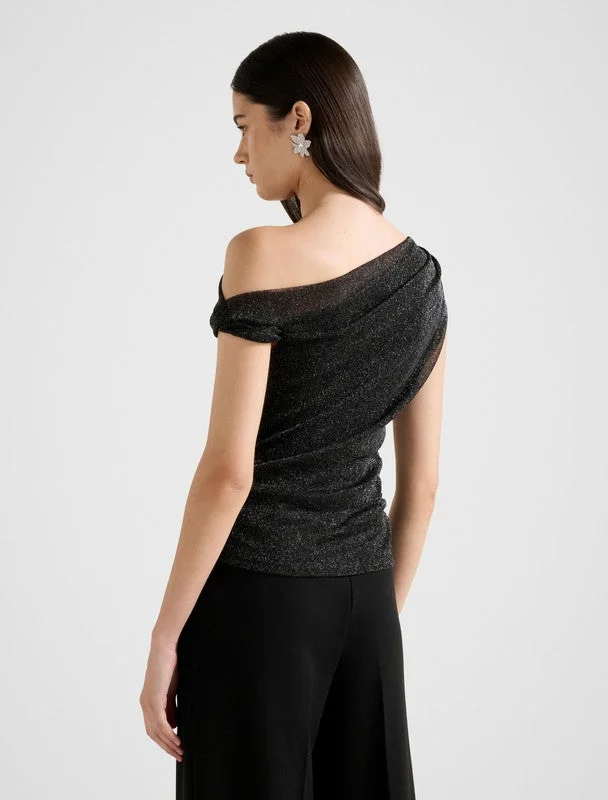 forever new  RYLEE Tipped Shoulder Glitter Top for Women | Best Price UAE
