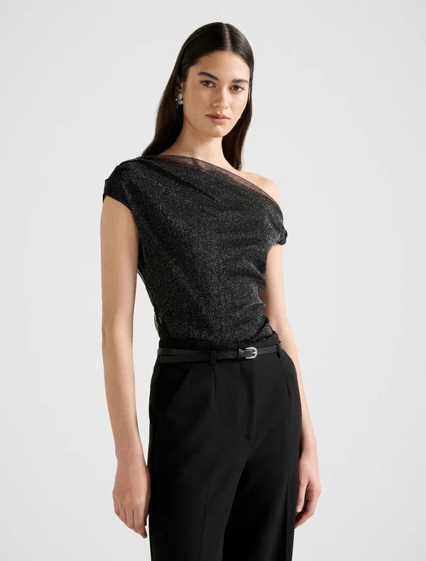 forever new  RYLEE Tipped Shoulder Glitter Top for Women | Best Price UAE