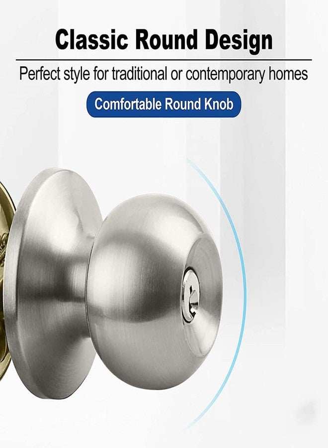 VOLO Stainless Steel Main Door Tubular Lockset with Keys, Entry Door Knob with Lock for Home and Office Security - Image 3