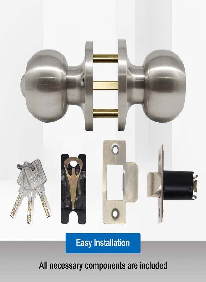 VOLO Stainless Steel Main Door Tubular Lockset with Keys, Entry Door Knob with Lock for Home and Office Security - Image 4